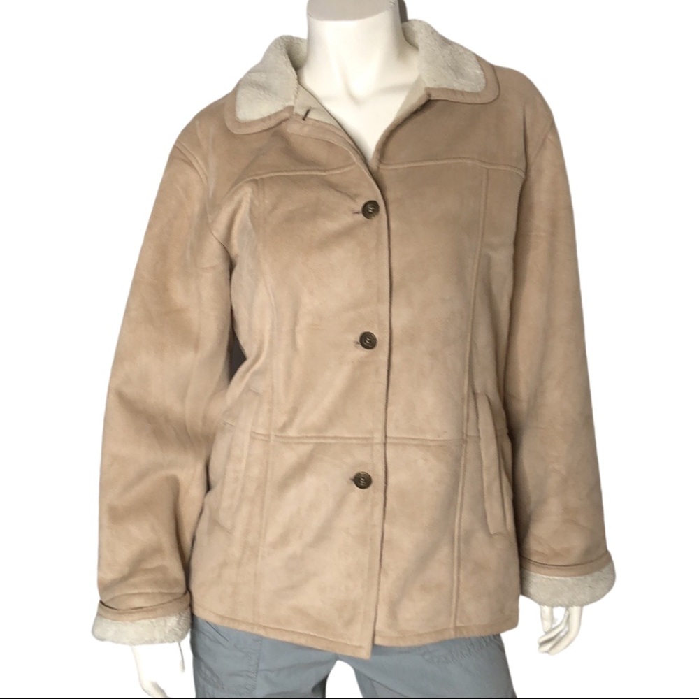Alfred Dunner womens poly fleece sherpa jacket